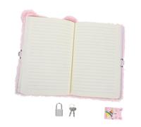 LOLIPPYY Cuaderno de Peluche con Cierre para Niñas Diario Suave y Esponjoso para Escribir y Dibujar Cuaderno con Cubierta de Felpa Bloqueable Diseño de Animales Kawaii Rosa