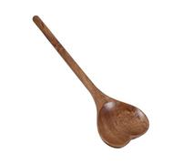 LOLIPPYY Cuchara de Madera en Forma de Corazón, Multiusos para Sopa y Ensalada, Tamaño Pequeño 25.5x7x1.3 Cm, Reutilizable para Cocina y Postres, Práctica para Té y Miel