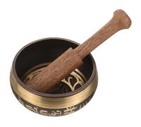 LOLIPPYY Cuenco de Meditación Tibetano de Cobre 8 Cm con Palo de 2 Cm, Cuencos de Sonido Multifunción para Yoga y Relajación, Accesorios de Meditación para Hogar y Templo Budista