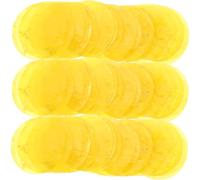 LOLIPPYY Cuentas Redondas de Conchas Naturales Amarillas de 5 CM Doble Agujero para Bricolaje, Piezas Decorativas para Cortinas y Carillones de Viento, 100 Unidades