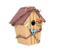 LOLIPPYY Decoración De Casa Rural De Madera para Jardín Colgante De Casa De Pájaros Modelo Adorno De Madera Colgante para Exteriores Obsequio De Pájaros