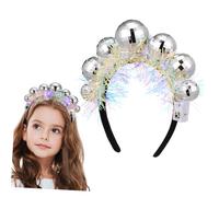 LOLIPPYY Diadema Disco Bola Navideña Elástica Ajustable para Fiesta Vintage con Bolas Plásticas Accesorio Divertido para Adultos Celebraciones de Navidad y Año