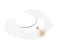 LOLIPPYY Diadema Elegante Alas de Plumas de Color Claro y Metal para Decoración del Cabello en Belleza y Fiestas Obsequios, Fácil de Usar y Crea Peinados Deslumbrantes