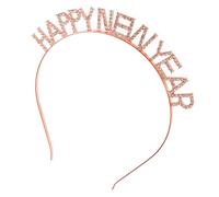 LOLIPPYY Diadema Letras de Cristal de Año Diadema de Mujer Delicada para Decoración del Cabello Tocado de Festival de Temporada para Fiesta de Año