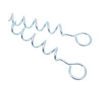 LOLIPPYY Estaca de Fijación para Perros y Carpas en Espiral, Clavija de Hierro Resistente, 2 Piezas, Uso Exterior para Camping y Fijación de Mascotas