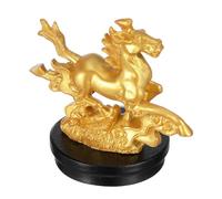 LOLIPPYY Estatua de Caballo de Resina Dorada Pequeña Escultura Decorativa Artística para Interior y Exterior Figura Elegante para Decoración del Hogar y Oficina Adorno Resistente y