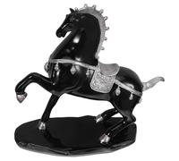 LOLIPPYY Estatua de Caballo de Resina Negra Grande, Adorno Feng Shui 2026 para Decoración de Escritorio y Oficina, Figura Buena Fortuna y Riqueza Hogar
