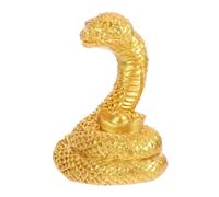 LOLIPPYY Figurilla de Serpiente Miniatura de Resina Escultura Realista para Decoración de Jardín y Hogar Adorno y Duradero de Estilo Chino Color Dorado
