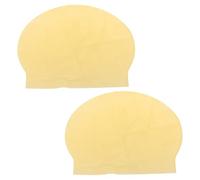 LOLIPPYY Gorra Calva de Látex Amarilla Elástica para Cosplay y Fiestas de Disfraces, 2 Piezas para Adultos Hombres y Mujeres, Accesorio Flexible para Maquillaje Teatral y Juegos de