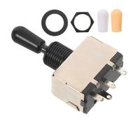 LOLIPPYY Interruptor Selector de Palanca de 3 Vías para Guitarra Eléctrica, Carcasa Metálica Negra Sellada, con 3 Perillas, Compatible con Accesorios de Guitarra, Accionamiento Fiable