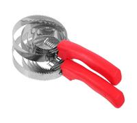 LOLIPPYY Juego de 2 Cepillos de Acero Inoxidable para Caballos y Vacas Mango Ergonómico Peine de Curry Reversible Anillos Metálicos Herramienta de Aseo Versátil para Limpieza y Cuidado