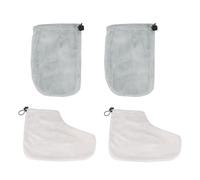LOLIPPYY Juego de 2 Pares de Guantes y Cubiertas de Algodón Térmicos para Terapia de Cera en Manos y Pies, Tamaño Estándar, para Uso en Spa y Cuidado Personal Color Aleatorio