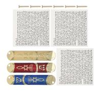LOLIPPYY Juego de 3 Estuches para Mezuzá Judía de Metal Pintada a Mano, Colores Rojo, Azul y Beige, Incluye Pergamino Kosher, Decoración Tradicional para Puerta y Bendición del