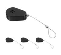 LOLIPPYY Juego de 4 Cables Retráctiles de Seguridad Telescópicos con Caja Antirrobo Longitud 1 Metro Color Negro con 2 Cierres Extremo para Portátil TV Oficina y Viaje