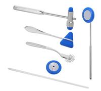 LOLIPPYY Juego de Martillo Médico Neurológico Multifuncional 5 Piezas Azul, Herramienta de Percusión Portátil para Evaluación Clínica, Kit Diagnóstico Profesional para Hospitales