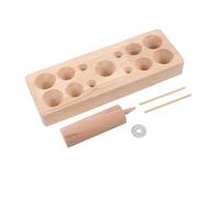 LOLIPPYY Juego de Moldes de Cono de Moxa de Madera 13 Agujeros 1 Molde Largo y 2 Palos para Desmoldar, Herramienta Resistente al Calor para Moxibustión Casera y Terapia Tradicional China