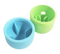 LOLIPPYY Juguete para Perros Dispensador de Comida para Cachorros de Silicona Bola Masticable Resistente a Colores Amarillo y Azul Interactivo para Ejercicio y Salud Bucal Exteriores