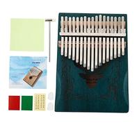 LOLIPPYY Kalimba de Teclas Pulgar Piano de Madera para Principiantes Adultos Mbira Portátil Azul con Diseño Protector para Dedos Instrumento Musical Educativo