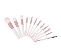 LOLIPPYY Kit de 12 Brochas de Maquillaje Profesionales de Mango Madera Rosa con Acabado Agua, Pinceles Sintéticos para Ojos, Polvos, Corrector y Cejas, Adecuado para Uso Diario y
