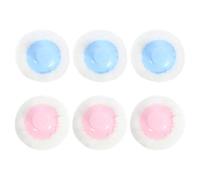 LOLIPPYY Kit de 6 Borlas Suaves para Talco Corporal para Bebés, Esponjas Compactas en Azul Claro y Rosa, Aplicador Adecuado para Cuidado Infantil y Uso en Casa o Viajes