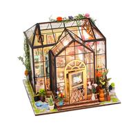 LOLIPPYY Kit de Casa de Flores 3D DIY para Construcción Manual Modelo Arquitectónico de Invernadero Miniatura sin Pilas Piezas Detalladas para Decoración y Juego Creativo de Rompecabezas