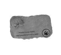 LOLIPPYY Lápida Conmemorativa para Mascotas de Jardín, Placa de Resina Diseño de Gato Pequeño, Color Roca, Decoración Exterior para Recuerdo y Homenaje a Gatos y Perros