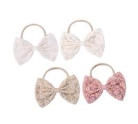 LOLIPPYY Lazos Elásticos Cabello Diseño de Lazo 4 Piezas Tamaño Único para Niñas Accesorios Suaves y Resistentes para Uso Diario y Fiestas