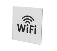 LOLIPPYY Letrero Autoadhesivo Wifi de Acrílico Señalización Moderna para Restaurantes y Cafeterías Diseño Minimalista Blanco Elegante