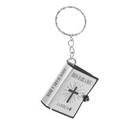 LOLIPPYY Llaveros Biblia en Miniatura 12 Piezas, Mini Libro Sagrado de Metal y Papel en Color Plata, Obsequio Recuerdo Iglesia para Eventos Religiosos y Detalles de Comunión