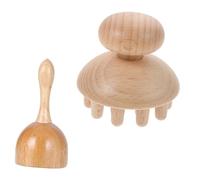 LOLIPPYY Masajeador De Copa De 2piezas Masajeador De Peine De Madera Ergonómico Kit De Herramienta De Masaje Práctica Para Casa Adecuado Para Muscular Suministros De Masaje Para Familia y Amigos