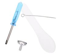 LOLIPPYY Mini Embudo de Acero Inoxidable para Rellenar Urnas Pequeñas, Kit de Llenado de 4 Piezas Destornillador Azul, Embudo y Cuchara, Adecuado para Joyas de Cremación y Recuerdos