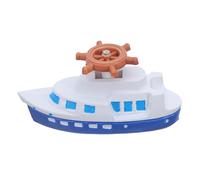 LOLIPPYY Modelo de Barco Náutico de Resina Pequeño Color Azul Oscuro Timonel, Adorno Mediterráneo para Decoración de Mesa y Hogar Temática de Playa, Adecuado para Sala, Oficina o