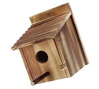 LOLIPPYY Nido Colgante de Madera para Pájaros Resistente y Natural Casa para Cría de Periquitos y Decoración de Jardín