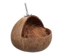 LOLIPPYY Nido De Cría para Loros Hecho a Mano con Cáscara Natural, Fijo Jaula, Tamaño Mediano, Nido Natural Colgante para Pájaros, Casa para Dormir Adecuado Aves Domésticas