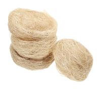 LOLIPPYY Nido De Pájaro Decorativo y Nido De Simulado De Yute Grueso, 7 Cm, Kit De 4 Piezas para Jardín, Cama para Pollos, Adornos Artesanales para Espacios Exteriores