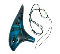 LOLIPPYY Ocarina Tradicional de 12 Agujeros en Tono C, Instrumento Musical Portátil de Cerámica Azul para Principiantes, Práctica Ocarina Clásica Adecuado para Aprendizaje y Obsequio