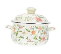 LOLIPPYY Olla de Esmalte Vintage con Tapa Cacerola Multiusos para Cocina Resistente para Inducción y Gas Diseño Retro Robusto y Práctico