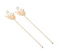 LOLIPPYY Palillos Pelo de Mujer Estilo Chino Vintage de Cobre 2 Piezas, Accesorios para Moños Resistentes y No Se Deforman para Noches Formales