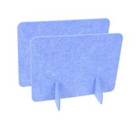 LOLIPPYY Partición de Escritorio de Fieltro 30x40 Cm Azul Claro, Panel Divisor Acústico sin Taladro, Mampara Separadora para Oficina y Aula, Set de 2 Piezas para Privacidad y Concentración