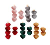 LOLIPPYY Pasadores Cabello Forma de Corazón 5 Pares Tamaño Mediano de Terciopelo, Horquillas Flequillo, Tocados para Mujer, Uso Diario y Fiestas Varios estilos