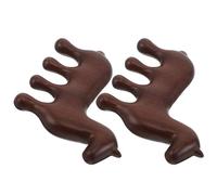 LOLIPPYY Peine de Masaje de Madera de Dientes Anchos para Cuero Cabelludo Seco, Exfoliante y Estimulador de Meridianos, 2 Piezas Edición Año del Caballo 2026 para Cuidado Capilar