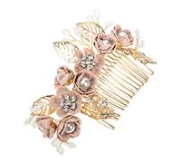 LOLIPPYY Peine Floral Elegante Para Novia Accesorio De Cabello Flores Para Bodas Peine Lateral Para Peinados De Novia Adorno De Cabello Para Fiestas y Eventos Especiales