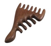 LOLIPPYY Peine Masaje Madera Dientes Anchos para Cabello Rizado y Grueso Peine Desintoxicante Cabelludo con Masaje Relajante Portátil Unisex