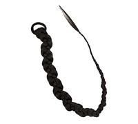 LOLIPPYY Peluca de Extensión de Caballo Sintética Trenzada Negra Natural, 1 Unidad, Larga, Banda Ajustable, para Mujeres, Adecuado para Fiestas, Cosplay y Uso Diario