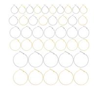 LOLIPPYY Pendientes de Aro Cierre de Camarón 64 Piezas Accesorios para Hacer Pendientes DIY Forma Circular Abierta Color Dorado y Blanco para Mujer y Bisutería