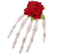 LOLIPPYY Pinza de Cabello Esqueleto Forma de con Rosa Decorativa Accesorio Punk para Mujer y Niña Clip Grande para Fiesta de Halloween y