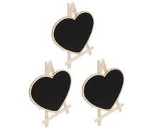 LOLIPPYY Pizarra Pequeña de Madera Forma de Corazón 20X15 CM Pizarra Vertical Borrable para Set de 3 Unidades Tablero de Dibujo y Escritura Multifuncional para Estudiantes