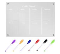 LOLIPPYY Planificador Calendario Magnético de Pizarra Acrílica para Nevera 29.7X21Cm 6 Marcadores Punta Fina para Uso en Computadora y Escritorio