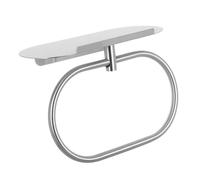 LOLIPPYY Porta Toallas Adhesivo con Estante Soporte Ovalado para Pared de Baño Acero Inoxidable Montaje Sin Taladro para Toallas y Diseño Moderno y Resistente la Humedad