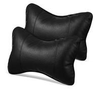 LOLIPPYY Protector de Cuello de Viaje para Coche 2piezas, Almohadas de Hueso de Acrílico Negro Soporte Cuello y Mejora Postura, Uso en Conducción Cuatro Estaciones